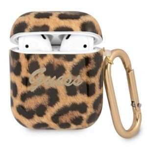 guess gua2usleo airpods cover złoty/gold leopard collection