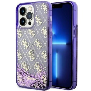guess guhcp14xlc4psgu iphone 14 pro max 6.7" purpurowy/purple hardcase liquid glitter 4g transculent