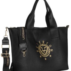 trapezowy hobo bag z szerokim logowanym paskiem — peterson
