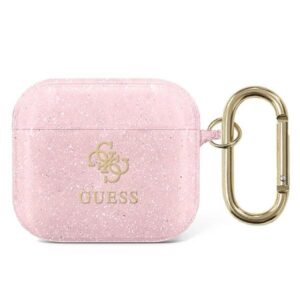 guess gua3ucg4gp airpods 3 cover różowy/pink glitter collection