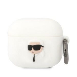 karl lagerfeld kla3runikh airpods 3 cover biały/white silicone karl head 3d