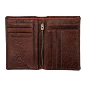 nuvola pelle leather wallet for men minimalist slim bifold card document holder with inner zip