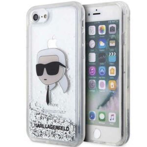 karl lagerfeld klhci8lnkhch iphone 7/8/ se 2020/2022 srebrny/silver hardcase glitter karl head