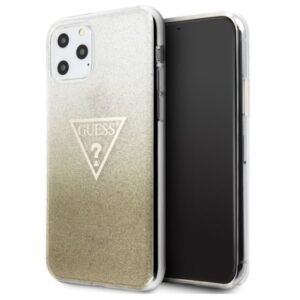 guess guhcn65sgtlgo iphone 11 pro max złoty/gold hard case glitter triangle