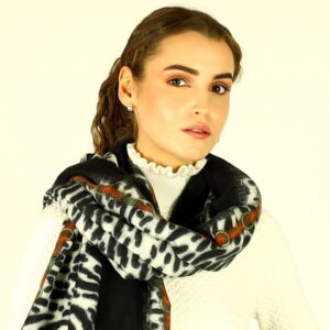 oryginalny szal damski tigra design mazzini multi czarny