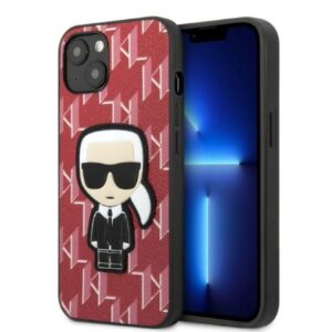 karl lagerfeld klhcp13mpmnikpi iphone 13 6,1" hardcase czerwony/red monogram ikonik patch