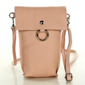 torebka damska minibag skórzana etui na telefon - marco mazzini różowy