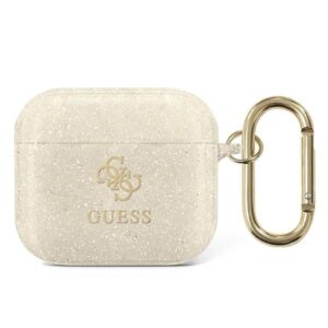 guess gua3ucg4gd airpods 3 cover złoty/gold glitter collection