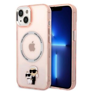 karl lagerfeld klhmp14shnkcip iphone 14 6,1" hardcase różowy/pink iconic karl&choupette magsafe