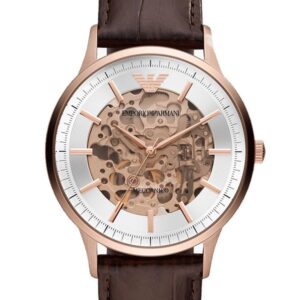 zegarek męski emporio armani skeleton automatic ar60039 (zi055b)