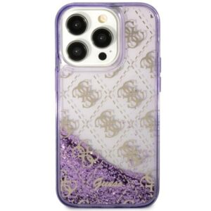 guess guhcp14slc4psgu iphone 14 6.1" purpurowy/purple hardcase liquid glitter 4g transculent