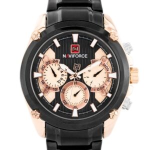 zegarek męski naviforce - nf9113 (zn078c) - black/rosegold + box