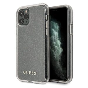 guess guhcn58pcglsi iphone 11 pro srebrny/silver hard case glitter