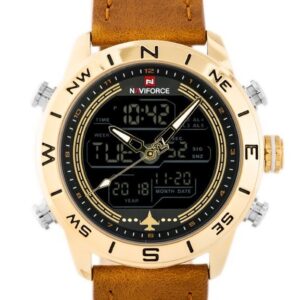zegarek męski naviforce - nf9144 (zn077c) - brown/gold + box