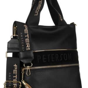 shopper damski z szerokim, logowanym paskiem — peterson