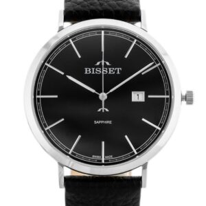 zegarek męski bisset bsce61 (zb097a) - szafirowe szkło
