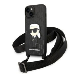karl lagerfeld klhcp14mstkmk iphone 14 plus 6,7" czarny/black hardcase monogram ikonik patch