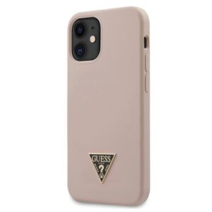 guess guhcp12slstmlp iphone 12 mini 5,4" jasnoróżowy/light pink hardcase silicone triangle logo