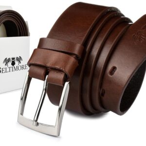 beltimore skórzany pasek męski brązowy premium e08 : kolory - brązowy, beżowy, rozmiar pasków - r.170-185 cm