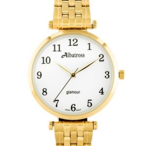 zegarek damski albatross glamour abbb97 (za537b) gold/white