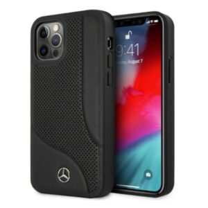 mercedes mehcp12lcdobk iphone 12 pro max 6,7" czarny/black hardcase leather perforated area
