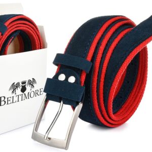 pasek męski skórzany premium szeroki beltimore a54 : kolory - granatowy, rozmiar pasków - r.95-110 cm