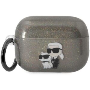 karl lagerfeld klap2hnkctgk airpods pro 2 cover czarny/black gliter karl&choupette