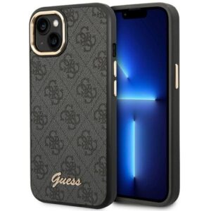 guess guhcp14mhg4shk iphone 14 plus 6,7" czarny/black hard case 4g vintage gold logo