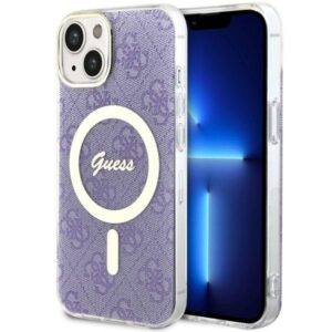 guess guhmp14sh4stu iphone 14 6.1" purpurowy/purple hardcase 4g magsafe