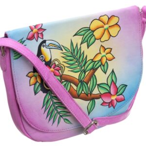 piękna torebka folk ręcznie malowana skóra handmade