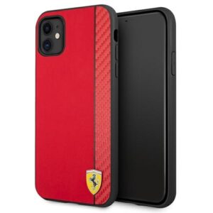ferrari fesaxhcn61re iphone 11 6,1" / xr czerwony/red hardcase on track carbon stripe