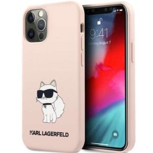 karl lagerfeld klhcp12msnchbcp iphone 12 /12 pro 6,1" hardcase różowy/pink silicone choupette