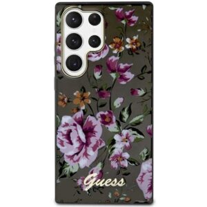guess guhcs23lhcfwsk s23 ultra s918 czarny/black hardcase flower collection