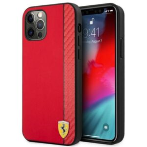 ferrari fesaxhcp12lre iphone 12 pro max 6,7" czerwony/red hardcase on track carbon stripe