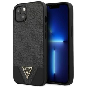 guess guhcp13spu4ghbk iphone 13 mini 5,4" szary/grey hardcase 4g triangle collection
