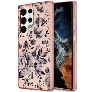 guess guhcs23lhcfwsp s23 ultra s918 różowy/pink hardcase flower collection