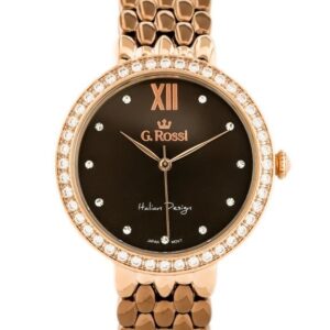 zegarek g. rossi - 11775b (zg769f) rose gold/brown + box