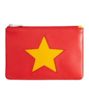 dudu mini clutch bag purse wallet for women in leather with star and zip for keys makeup smartphone