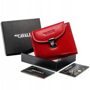 damski portfel cavaldi rd-19-gcl czerwony skóra naturalna