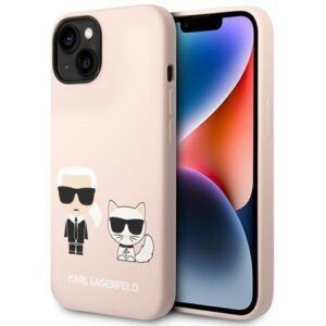 karl lagerfeld klhmp14msskci iphone 14 plus 6,7" hardcase jasnoróżowy/light pink silicone karl & choupette magsafe