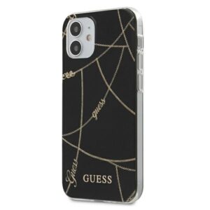 guess guhcp12spcuchbk iphone 12 mini 5,4" czarny/black hardcase gold chain collection