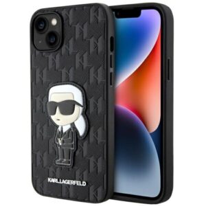 karl lagerfeld klhcp14msakhpkk iphone 14 plus 6.7" czarny/black saffiano monogram ikonik