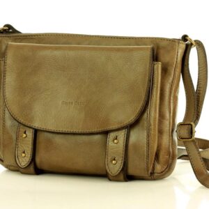 marco mazzini torebka przewieszka skórzana vintage messenger beż taupe