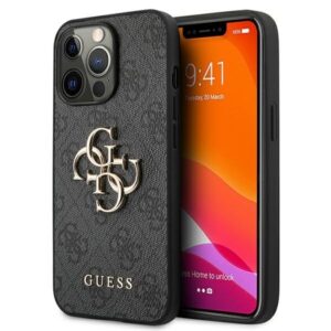 guess guhcp13x4gmggr iphone 13 pro max 6,7" szary/grey hardcase 4g big metal logo