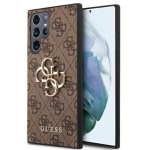 guess guhcs22l4gmgbr s908 s22 ultra brązowy/brown hardcase 4g big metal logo