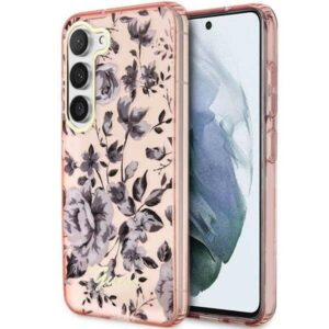guess guhcs23shcfwsp s23 s911 różowy/pink hardcase flower collection