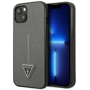 guess guhcp13mpsatlg iphone 13 6,1" srebrny/silver hardcase saffianotriangle logo