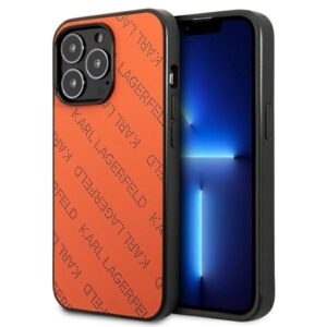 karl lagerfeld klhcp13xptlo iphone 13 pro max 6,7" hardcase pomarańczowy/orange perforated allover