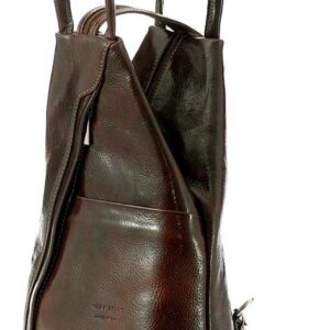 kultowy plecak damski vegetable leather - marco mazzini ciemny brąz caffe