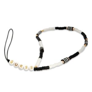 guess zawieszka gustbckh phone strap czarno-biały/black-white heishi beads